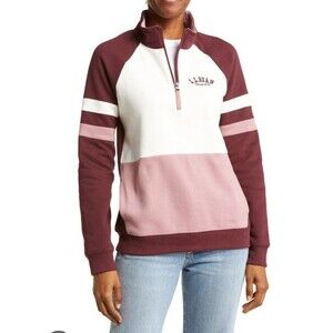 Vintage L.L.Bean Quarter Zip Womens Size M Pullover Long Sleeve Sweatshirt Pink